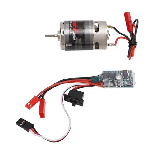 RC Car Brushed Motor 30A JST Plug ESC Set, 390 28T Brushed Motor for 1/16 1/18 RC Car