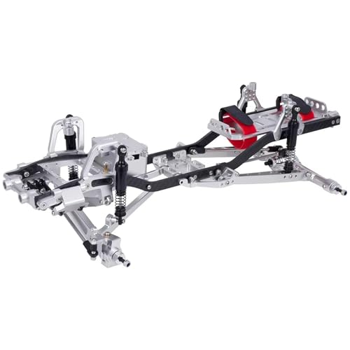 Twin I-Beam 2WD Pre-Runner CNC Aluminum Chassis Kit for 1/10 RC Crawler Axial SCX10 I II III Pro TRX4 Capra Upgrades (Silver) - color: Silver