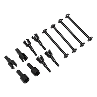 RC Drive Shaft Dogbones Aluminum Alloy Diff Cup Joint Axle Set 4pcs for 1 18 RC Car Upgrade Parts for A949 A959 A969 A979 K929 DIY Repair (Black) - color: Black
