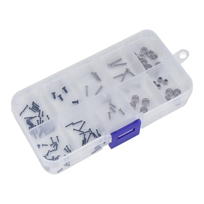100PCS Screw Box Kit,SCX30 Stainless Steel Screws Nut Set Tools for Axial 1/30 SCX30 RC Car Accessories