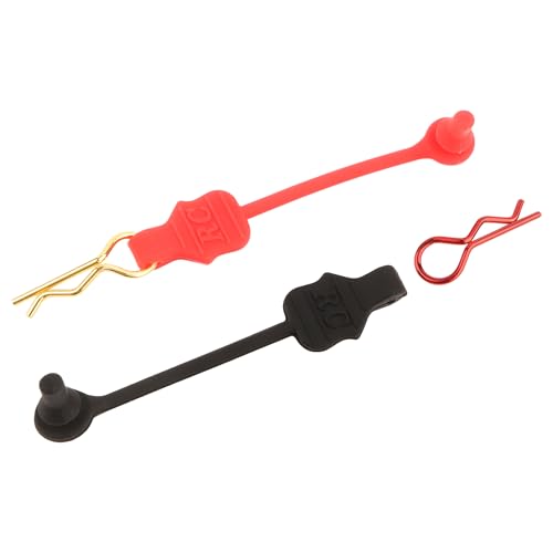 1.0mm RC Cars Body Clips with Pull Tabs for Universal 1/14 1/16 1/18 SCX24 Remote Control Car Compatible with Redcat HPI Himoto HSP Exceed Truck Buggy(8 Pieces, Black & Red) - color: Black & Red, size: 1.0mm