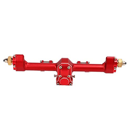 RiToEasysports SCX24 Portal Axle Upgrade Kit, CNC Machined Aluminum Alloy Front Rear Axle Assembly with Hardened Steel Gears for Axial 1/24 RC Crawler Car (Red) - color: Red