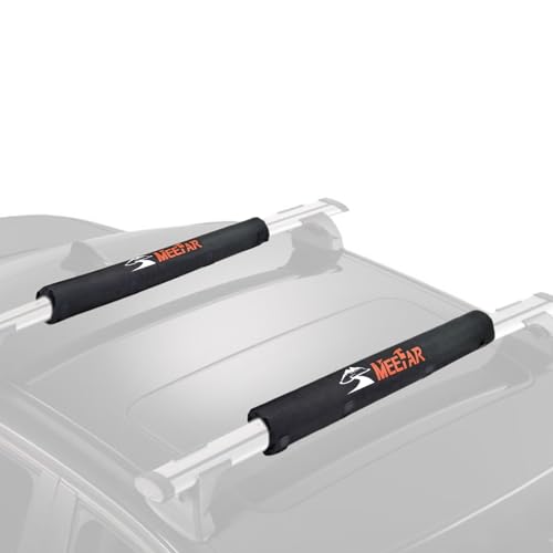 Universal Car Soft Roof Rack Pads Luggage Carrier Rack for Kayak Surfboard SUP Canoe Include 2 Heavy Duty Tie Down Straps, 2 Tie Down Rope, 2 Quick Loop Strap - size: 29 Inch