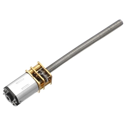 MECCANIXITY 12GF-N20 Low Speed Gear Motor, DC 12V 1600RPM Small Gear Motor with M4 x 52mm Threaded Shaft for DIY Robots RC Cars Engine Toys
