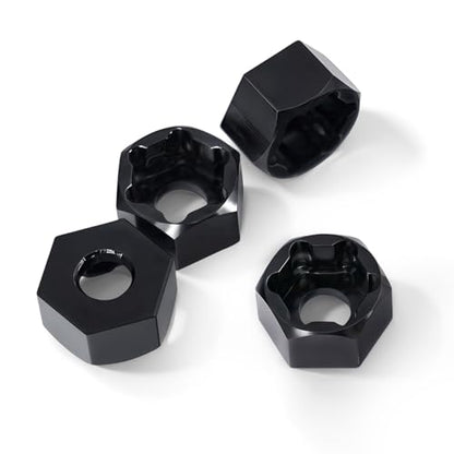 4Pcs 5mm to 7mm RC Wheel Hex Adapter, Aluminum Hex Hub Converter for 1/10 & 1/24 RC Crawler, CNC Machined Wheel Hub Adapter (Black) - color: Black