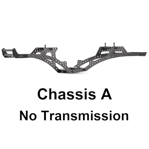Carbon Fiber 1/10 LCG Chassis Kit with Delrin Skid Front Bumper Body Mount | Low Center of Gravity, 8° Angled Skid, Multiple Holes Shock Towers, Fits Straight Axle and Portal Axle
