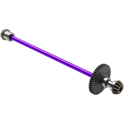 Metal Center Drive Shaft RC Car Central Transmission Shaft w/ 27T Motor Gear Upgrade Part Compatible with Wltoys 144001 1/14 RC Car Buggy (Purple) - color: Purple