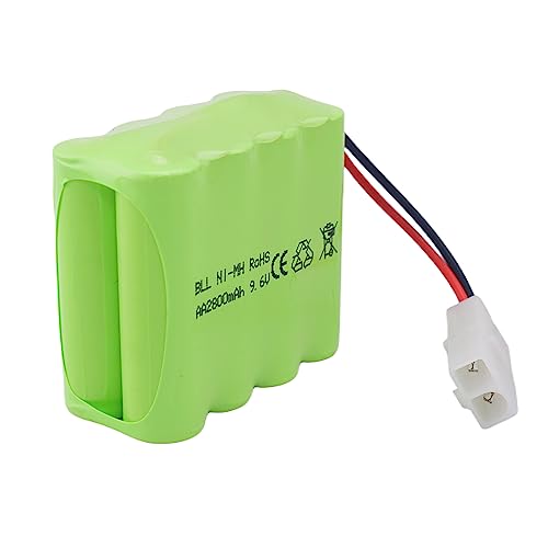 AA 9.6V 2800mAh Ni-MH High Capacity Battery with Tamiya Plug and USB Charging Cable for Toy Tank Engineering, Flat Semi-Trailer Truck, RC Car Spare Battery Pack