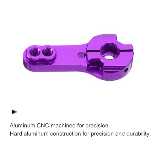 MECCANIXITY 4 Pcs Aluminum Alloy 25T Steering Servo Arm Horn for DIY RC Car/Boat/Airplane Boat Accessories, Green/Purple - color: Green/Purple