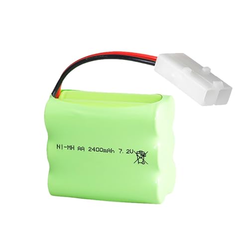 7.2V 2400mAh NI-MH Battery Pack RC Car Truck Rechargeable Replacement AA Battery Cell with KET-2P Connector for RC Toys,Drone DIY - size: 1PC