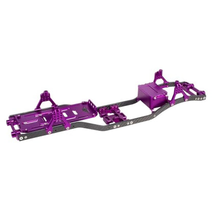 1/10 RC Crawler Carbon Fiber Girder 4.3mm CNC Metal Car Chassis Frame Body Kit for Axial SCX10 II Rock Off Road Truck Upgrade Parts (Purple) - color: Purple