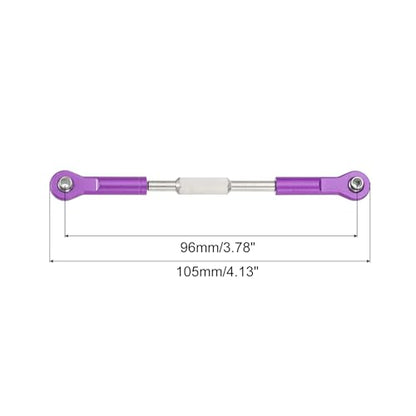 MECCANIXITY 4 Pcs Steering Servo Turnbuckle Rod RC Aluminum Alloy Linkages for HSP 1/10 94123 On-Road RC Car (Purple, 96mm) - color: Purple, size: 96mm