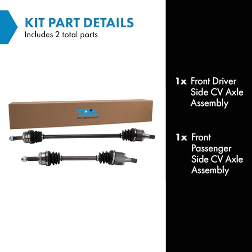 TRQ Front Driver and Passenger Side CV Axle Assembly Set 2 Piece for 2006-2011 Hyundai Accent 2006-2011 Kia Rio 2006-2011 Rio5 Automatic Transmission - style: CSA50035