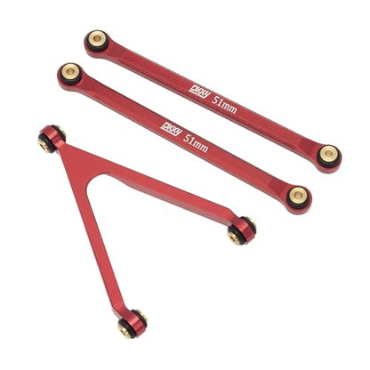 DKKY CNC Aluminum High Clearance for 1/24 RC Crawler Axial SCX24 AXI00001 C10 AXI00002 Jeep JLU Ford Bronco AXI00006 Upgrades (Red) - color: Red