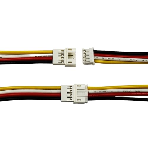 10 Pairs Mini Micro JST PH2.0mm 4Pin Male and Female Connector Plug with 10cm 22 AWG Soft Silicone Cable Wire for LED Light Strip