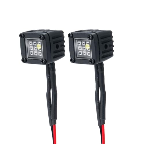 4PCS RC Spot Beam Square LED Cubes Offroad Driving Lights RC Light Bar LED Housing Lens Spotlight Compatible with 1/10 RC Car TRX4 TRX6 Axial SCX10 90046 RR10 D90 (D-9 Holes) - color: D-9 Holes