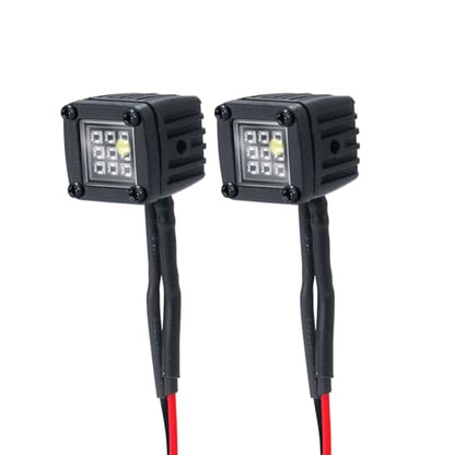4PCS RC Spot Beam Square LED Cubes Offroad Driving Lights RC Light Bar LED Housing Lens Spotlight Compatible with 1/10 RC Car TRX4 TRX6 Axial SCX10 90046 RR10 D90 (D-9 Holes) - color: D-9 Holes