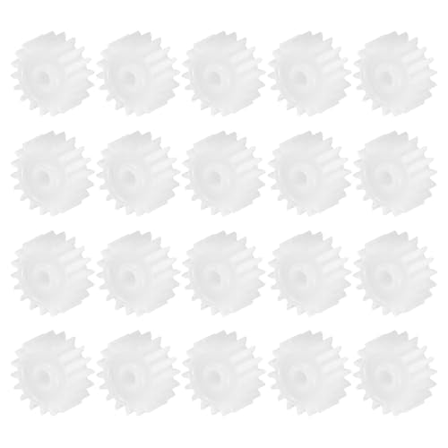 MECCANIXITY 20 Pcs Plastic Gears 18 Teeth Plastic Motor Gear Model 182A Reduction Gear for RC Car Model DIY Robot (White, Module 0.5) - style: 18 Teeth