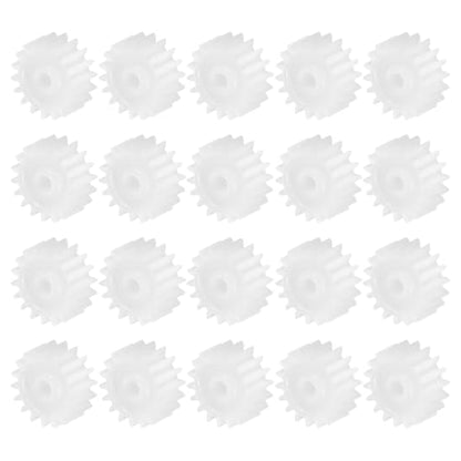 MECCANIXITY 20 Pcs Plastic Gears 18 Teeth Plastic Motor Gear Model 182A Reduction Gear for RC Car Model DIY Robot (White, Module 0.5) - style: 18 Teeth