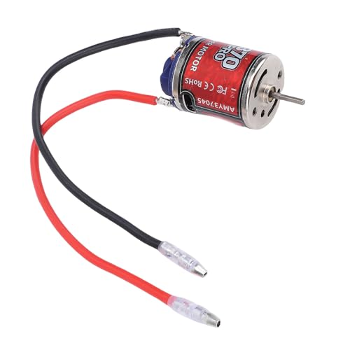 Drfeify RC Motor, 370 Brushed Motor with Stainless Steel Casing, 45T 2.3mm D Shaft, Strong Magnetic Force Low Heat Generatio for RC Car Boat