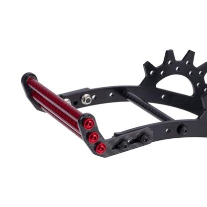 LCG Bumper Carbon Fiber Front Bumper Optimum Approach Angle for 1/10 RC Crawler SCX10 TRX4 Dodge Power Wagon Cab Cliffhanger (Red) - color: Red