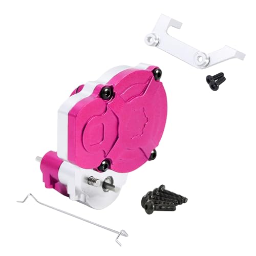 Metal Transmission Gearbox with Bracket for FMS FCX24 1/24 Power Wagon FCX18 Land Cruiser LC80 K5 Blazer RC Crawler Upgrade Part (Pink for FCX18) - color: Pink for Fcx18