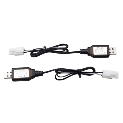 Blomiky 2 Pack 9.6V 200mA NiCD/NiMH Male Standard Tamiya USB Charge Cable for RC Cars Monster Trucks /9.6V Tamiya USB 2