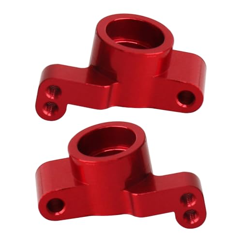 8 Sets Aluminum Steering Knuckles, C Hubs Front Rear Shock Mount Suspension Arms Transmission Cover Wheel Hex for 1/24 Buggy Losi Micro-B Upgrade (red)-964 - color: Red