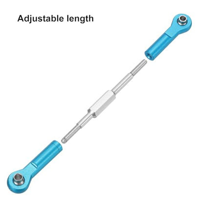 MECCANIXITY 4 Pcs Steering Servo Turnbuckle Rod RC Aluminum Alloy Linkages for HSP 1/10 94123 On-Road RC Car (Blue, 96mm) - color: Blue, size: 96mm