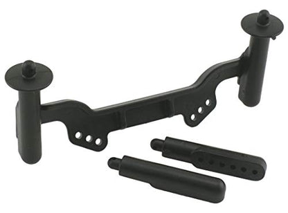 RPM R/C Black Front & Rear Adjustable Body Mount Set for Slash 2wd & Nitro Slash