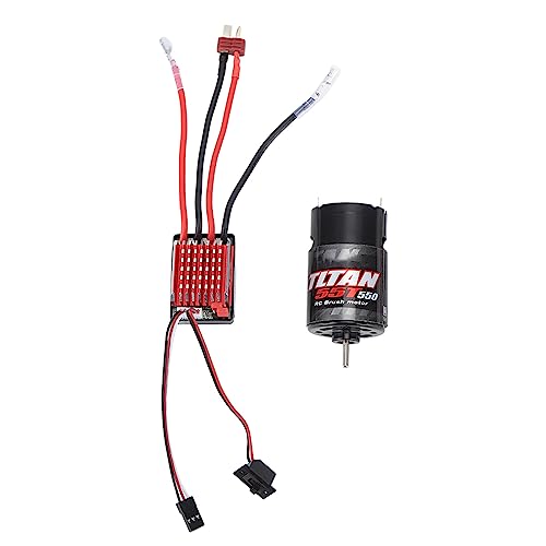 RC Car 550 Motor 60A ESC Brushless Combo, Stable Performance Sensorless for 1 10 Scale Short Truck and Crawler RC, Copper Winding Efficient Cooling Aluminum Shell