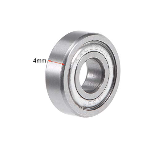 uxcell 695ZZ Deep Groove Ball Bearing 5x13x4mm Double Shielded Chrome Steel Bearings 5-Pack - size: 5mmx13mmx4mm