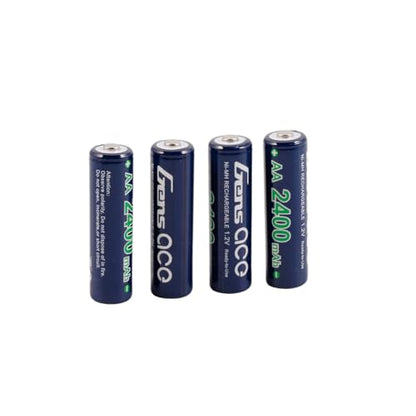 Gens ace 2400mAh 1.2V Ni-MH AA Rechargeable Battery for Mini-Z Competition, Other RC transmitters, Receiver Packs, Robots, and Toys(4Pcs)