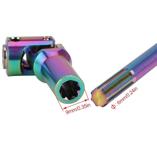 1/10 RC Crawler Cut-to-Length Drive Shaft Kit, Adjustable 68–229mm Stainless Steel RC Driveshaft Driveline with CNC Universal Joints and Mounting Screws, 2PCS (Rainbow) - color: Rainbow
