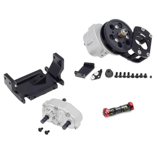 Metal R3 Single Speed Gearbox Transfer Case Compatible with 1 10 Scale RC Crawler Compatible with Gelande II FJ40 G2 D110 and Similar Models(1 Set Silver) - color: 1 Set Silver