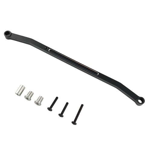 Steering Tie Rod & Drag Link for Losi 1/18 Mini LMT 4X4 Truck (Black) | Aluminum,Monster Truck,Steering Link Set,Upgrade Parts,LOS211051 Compatible,LOS01026 Compatible,CNC Machined,High Strength - color: Black
