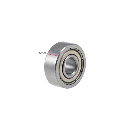 uxcell 605ZZ Deep Groove Ball Bearing 5x14x5mm Double Shielded ABEC-1 Bearings 5-Pack - size: 5mmx14mmx5mm