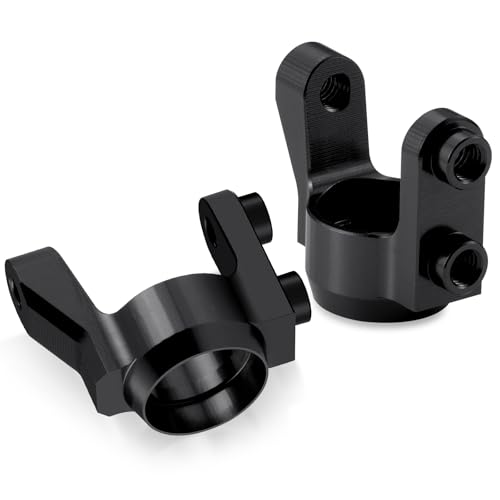 2PCS RC Aluminum Universal Front Rear Steering Knuckles Carrier Blocks Steering Cup Compatible with 1/10 Cero Ultra On Road Touring RC Car Upgrades (Black) - color: Black