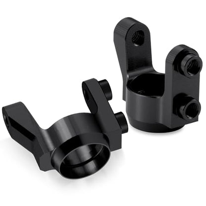 2PCS RC Aluminum Universal Front Rear Steering Knuckles Carrier Blocks Steering Cup Compatible with 1/10 Cero Ultra On Road Touring RC Car Upgrades (Black) - color: Black