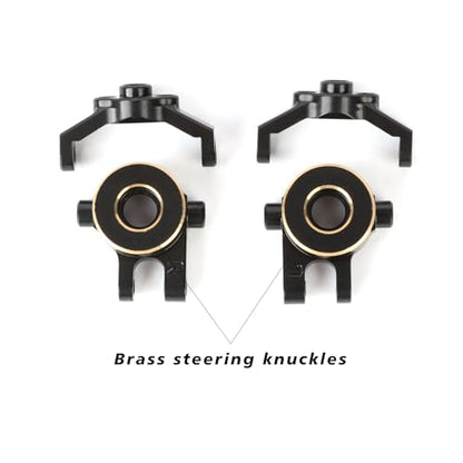 Brass TRX4M Steering Knuckles with Caster Blocks C-hubs Steering Set for TRX4M Upgrade Parts 1/18 RC Crawler
