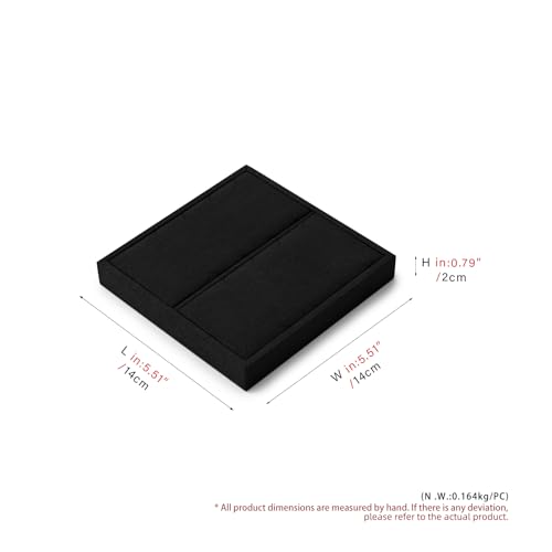 Oirlv Microfiber Jewelry Chain Display Tray Black | Black Microfiber Tray, 5.51"X5.51"X0.79", Soft Material Protects Chains, Elegant Black Backdrop, Keeps Necklaces Organized - style: P13704