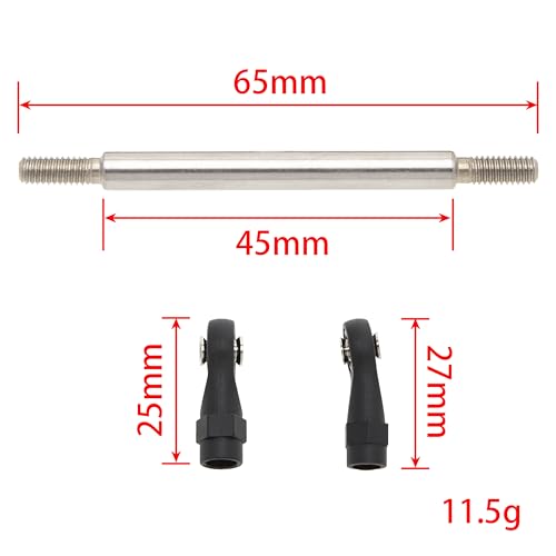MEUS RACING 1/10 Links Steel Chassis Links Kit for Traxxas TRX4 Axial SCX10 Tamiya CCO1 Redcat Gen8 1/10 RC Crawler (65mm) - size: 65mm