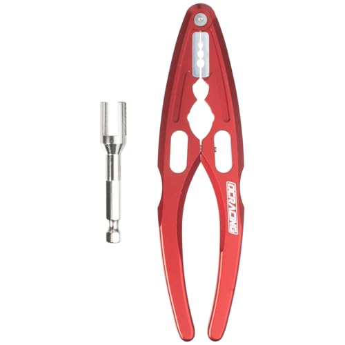 RC Shock Pliers w/Ball End Multi-Function & Hex Bit Linkages Link Rod Ends Installing Tools for Arrma Losi Redcat HPI Tamiya RC Car Truck Buggy Crawlers Shocks Tools (Red) - color: Red