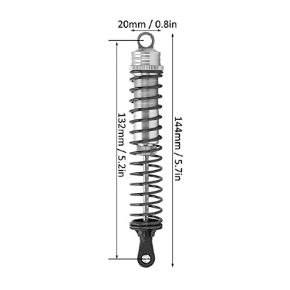 RC, Oil Filled Adjustable Damper with Elastic Spring 144mm for RC Crawlers Off Road Vehicles Trail Rock Crawling Racing - color: Silver