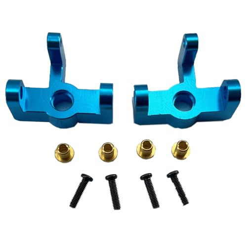 DEVMO 2pak RC Hub Carrier, RC Metal Steering Hub Carrier Knuckle Left/Right Compatible with W-ltoys 1/14 144001 RC Car(Blue)