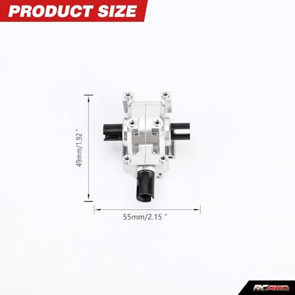 RCAWD Front Diff Set Aluminum Diff Case and Steel Differential Gear and Outdrive for 1-10 Losi Baja Rey Rock Rey Upgrade Parts (Silver)