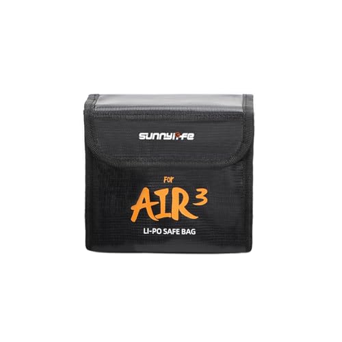 Battery Bag, Fireproof Explosion-Proof Lipo Battery Safe Bag Sleeve Lipo Guard Pouch Sack Charge Protection Bags For DJI Air 3 Drone (Three battery bag For DJI Air 3)