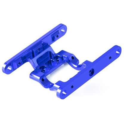 FCX18 Aluminum Center Frame Brace Transmission Skid Plate Mount | RC Car Gearbox Mount Compatible with FMS FCX18 LC80 1/18 RC Crawler Car Upgrades (Blue) - color: Blue