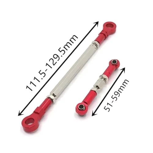 Rc Upgrade Spare For HB For Toys ZP1001 ZP1002 ZP1003 ZP1004 1/10 Metal Steering Rod Servo Link RC Crawler Car Upgrade Parts(Red) - color: Red