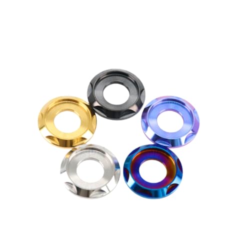 GR5 (Ti-6Al-4V) Titanium Alloy CNC Carved Fancy Washers 4 Pack Suitable for Fancy Screws and Other Uses M5 M6 M8 M10 (Gold, M10=4pcs) - color: gold, size: M10=4pcs